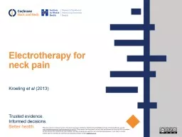 Electrotherapy for neck pain