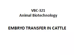 EMBRYO TRANSFER IN CATTLE 