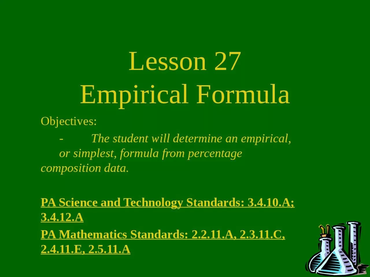 Lesson 27 Empirical Formula