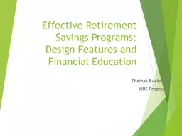 PPT-Effective Retirement Programs: Model Design Features and Financial Education