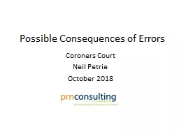 Possible Consequences of Errors