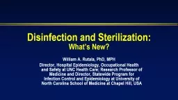 Disinfection and Sterilization: