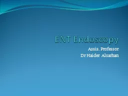 ENT Endoscopy Assis . Professor