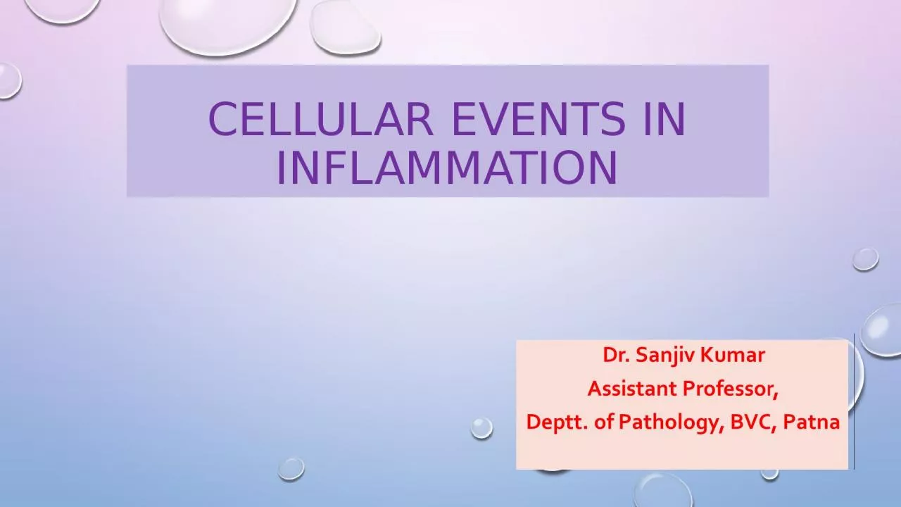 cellular events in inflammation