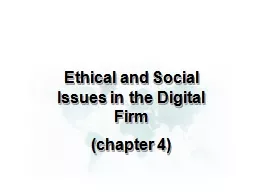 Ethical and Social Issues in the Digital Firm