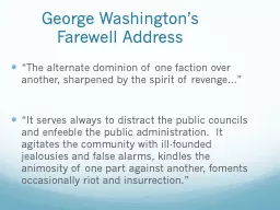 George Washington’s Farewell Address