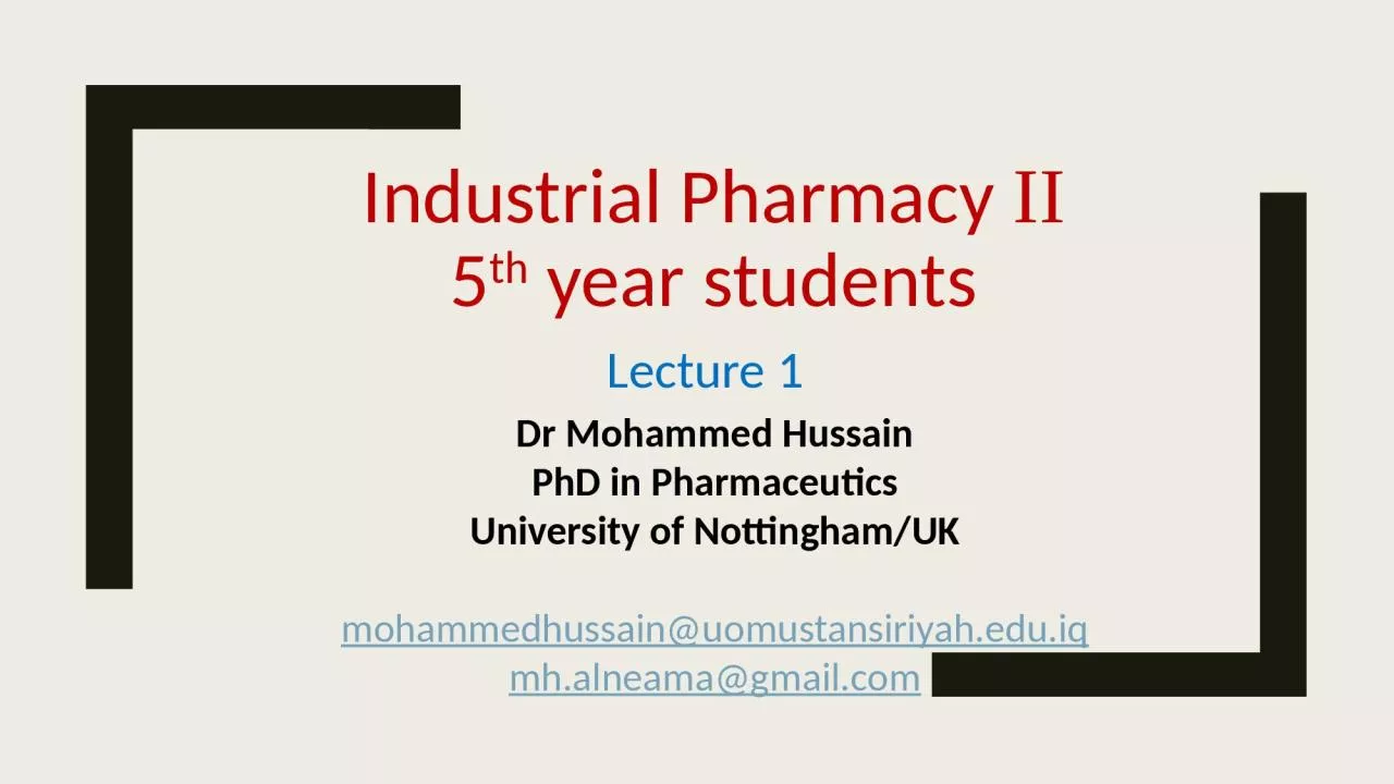 PPT-Industrial Pharmacy II 5