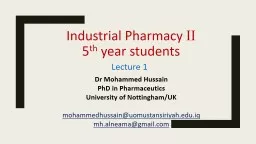 Industrial Pharmacy  II 5