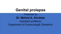 Genital prolapse Presented by