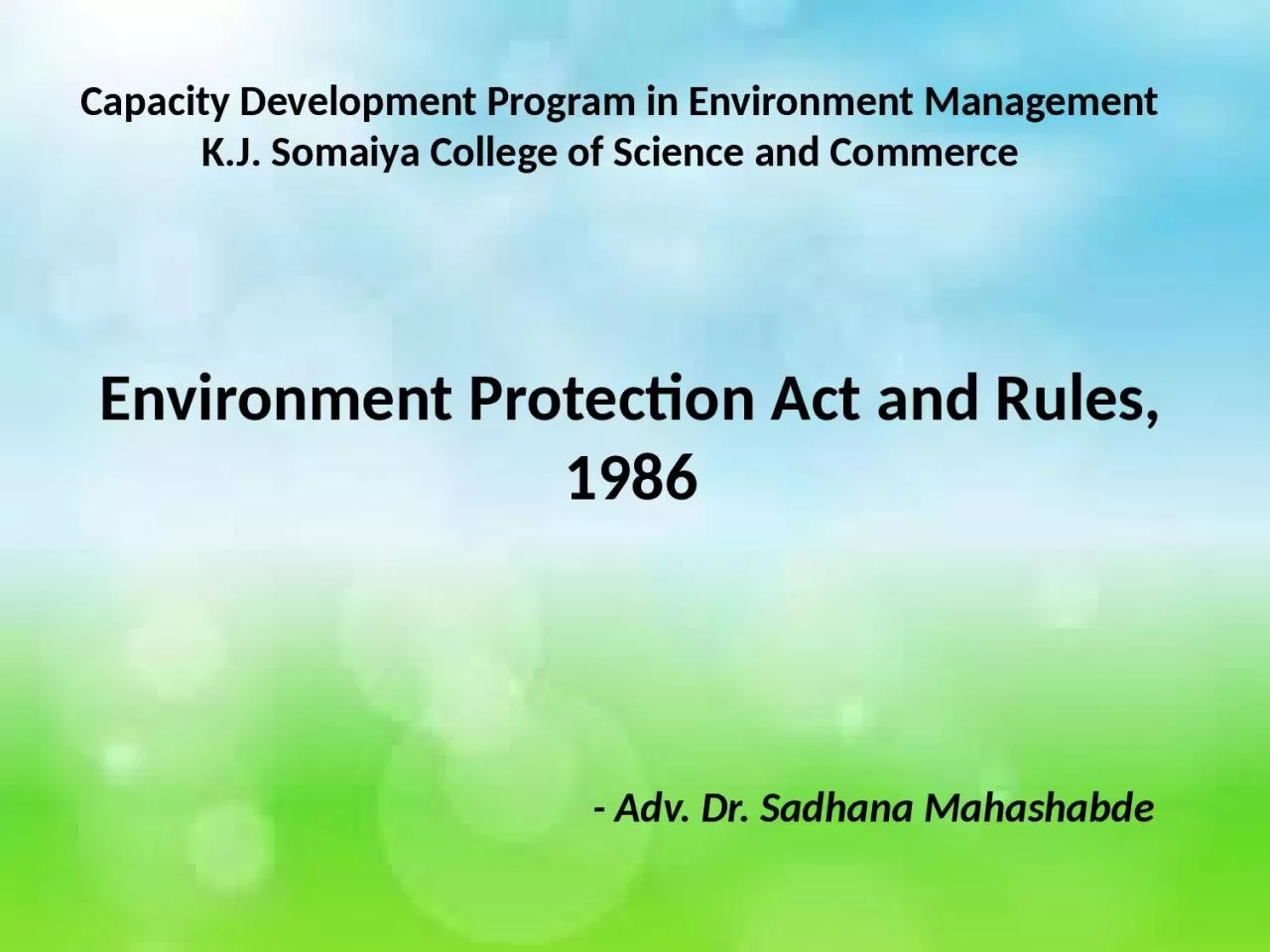 Environment Protection Act and