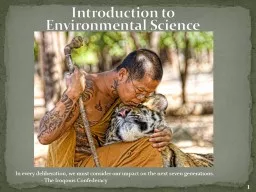 Introduction to  Environmental Science