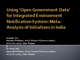 Using ‘Open Government Data’ for Integrated Environment Notification System: Meta-Analysis