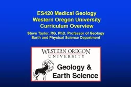 ES420 Medical Geology Western Oregon University
