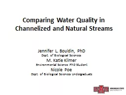 Comparing Water Quality in Channelized and Natural Streams