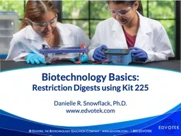 Biotechnology Basics:  Restriction Digests using Kit 225