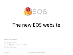 The new EOS website Maria Arsuaga Rios