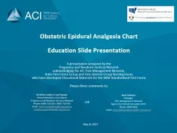 Obstetric Epidural Analgesia Chart