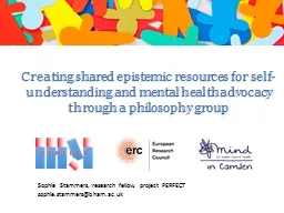 Creating  shared epistemic resources for self-understanding and mental health advocacy through a ph