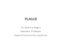 PLAGUE Dr.  Reshma   Reghu