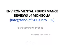 ENVIRONMENTAL PERFORMANCE REVIEWS of MONGOLIA