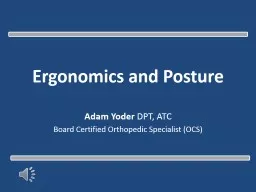 Ergonomics and Posture Adam Yoder