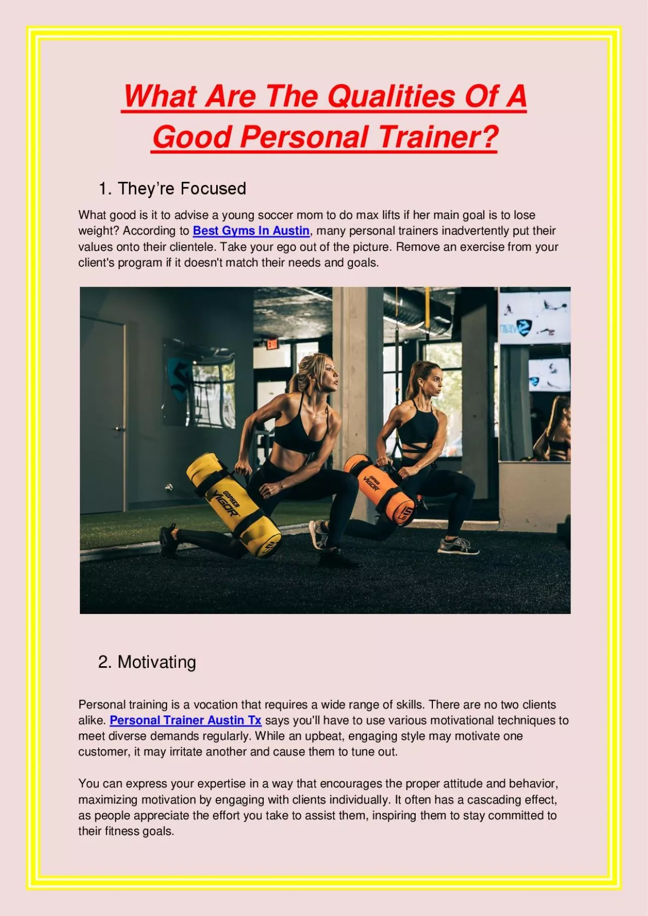 What Are The Qualities Of A Good Personal Trainer?