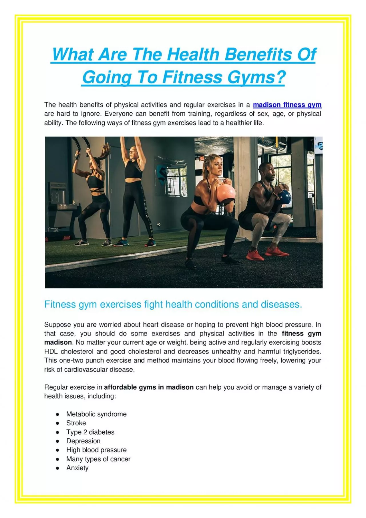What Are The Health Benefits Of Going To Fitness Gyms?