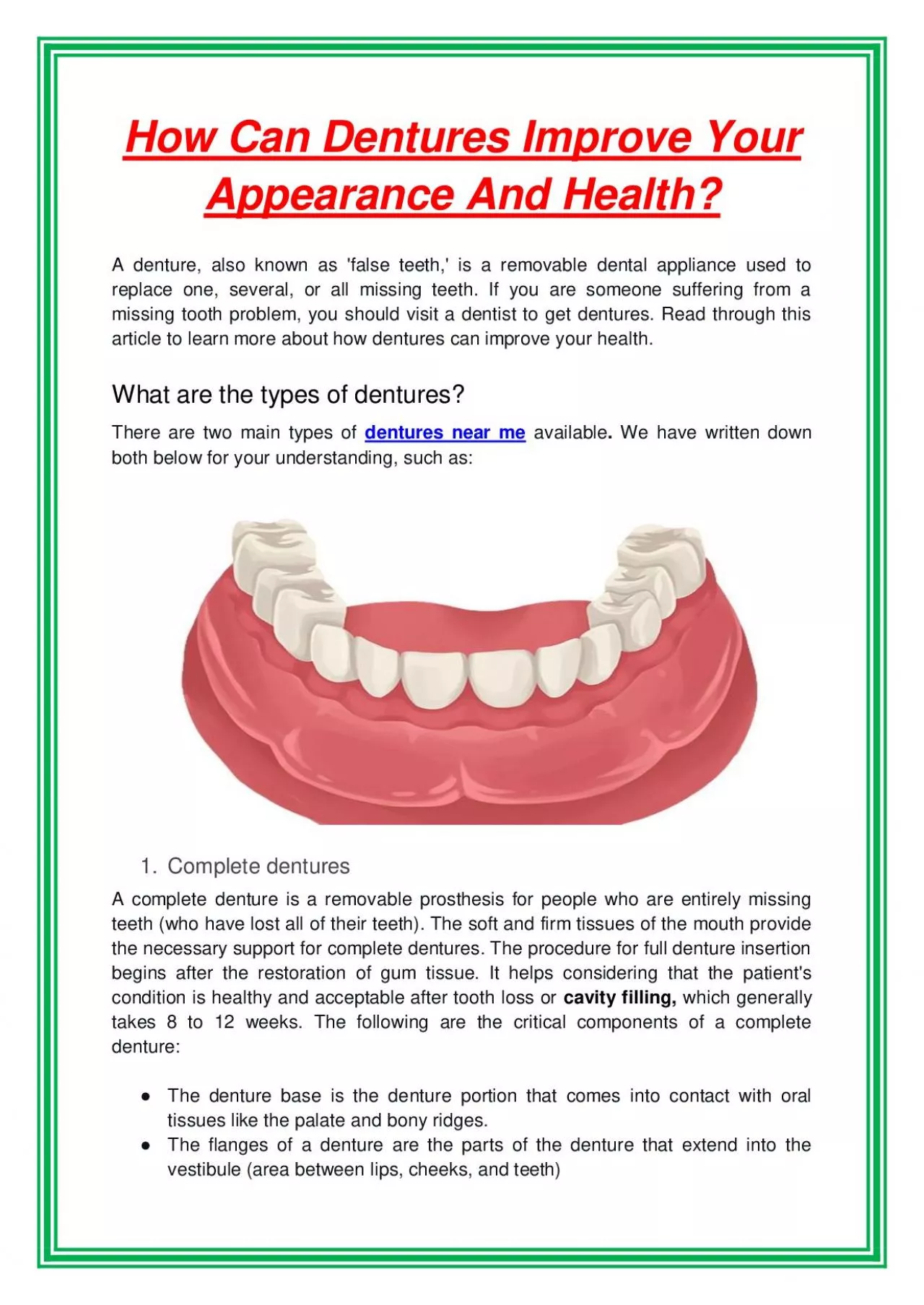 PDF-How Can Dentures Improve Your Appearance And Health?