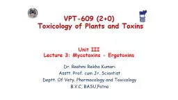 Unit III Lecture  3: Mycotoxins -