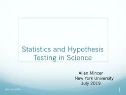 Statistics and Hypothesis Testing in Science