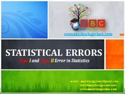 Statistical Errors Type