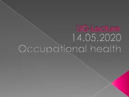 UG-Lecture 14.05.2020 Occupational health