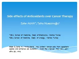 S ide  effects of Antioxidants over Cancer