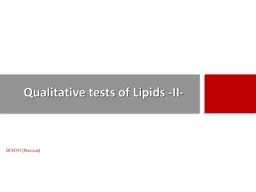 Qualitative tests of  Lipids