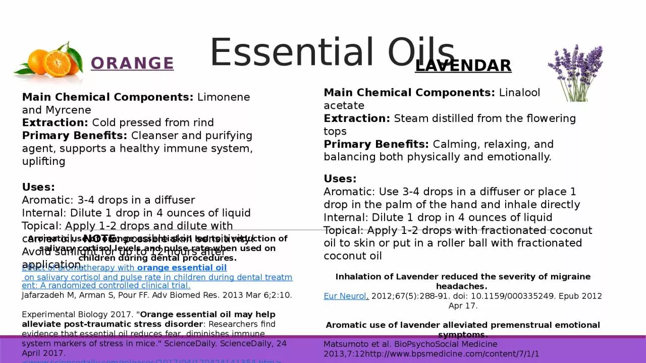 Essential Oils ORANGE LAVENDAR