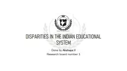 Disparities in the Indian educational system