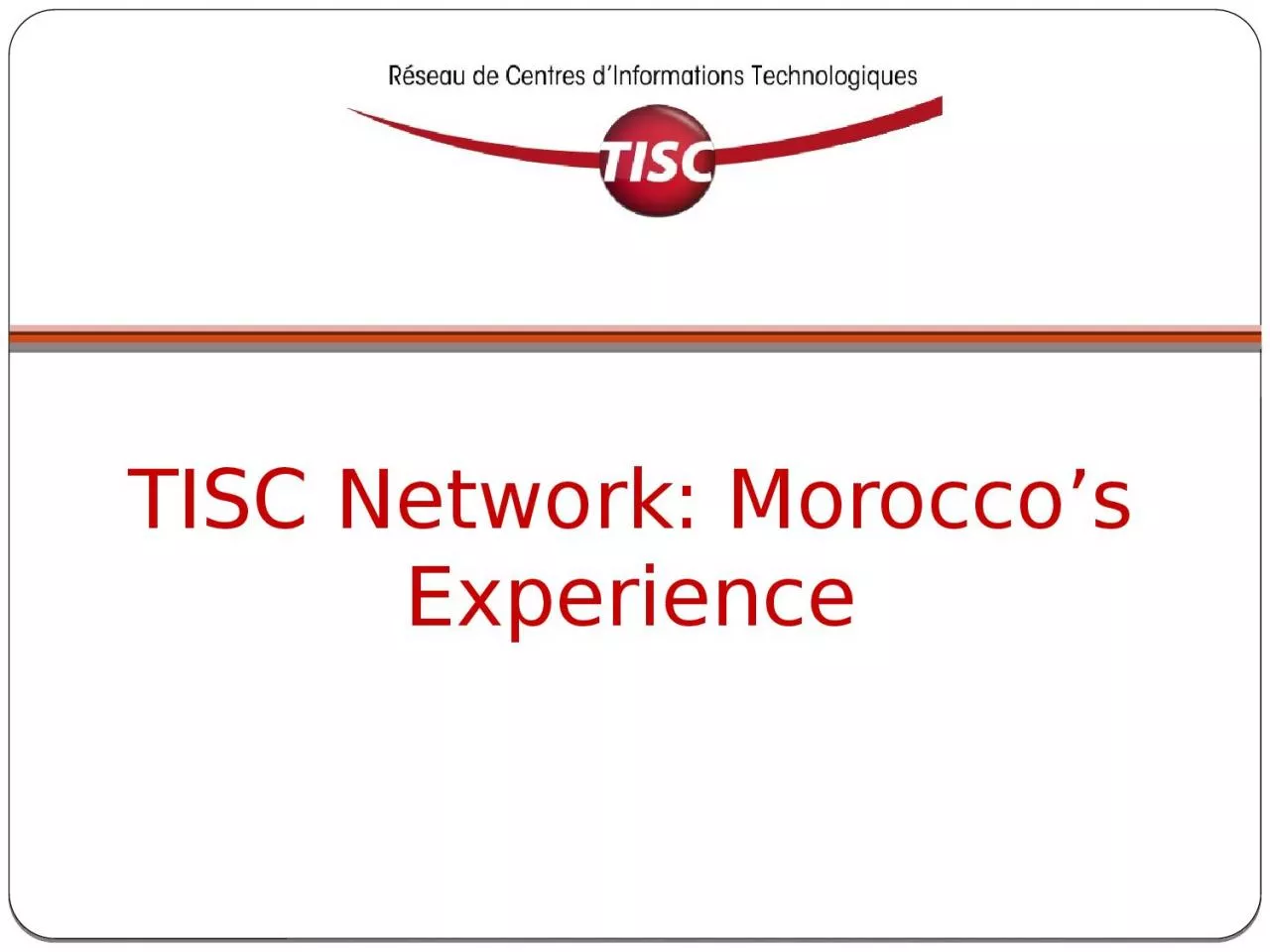 PPT-TISC Network: Morocco’s Experience