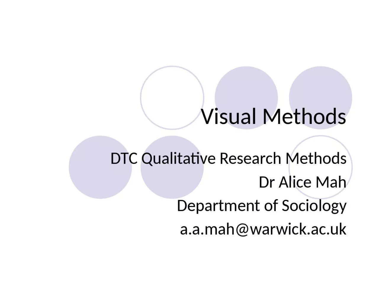 PPT-Visual Methods DTC Qualitative