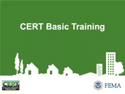 CERT Basic Training Unit 1: Disaster Preparedness