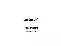 Lecture-3 Types of lasers