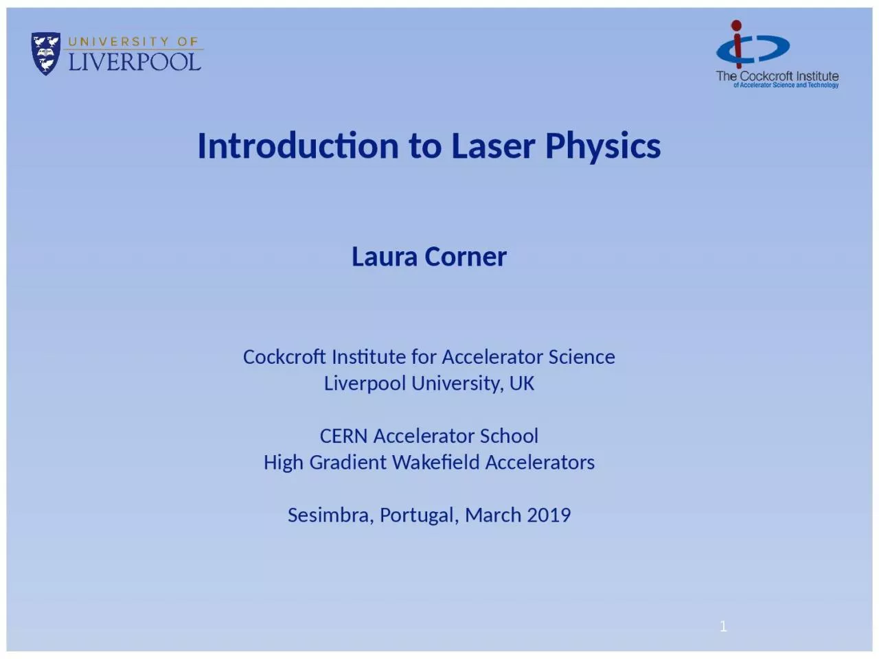 PPT-1 Introduction to Laser Physics