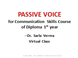 PASSIVE VOICE for Communication Skills Course of Diploma 1