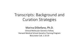 Transcripts: Background and Curation Strategies