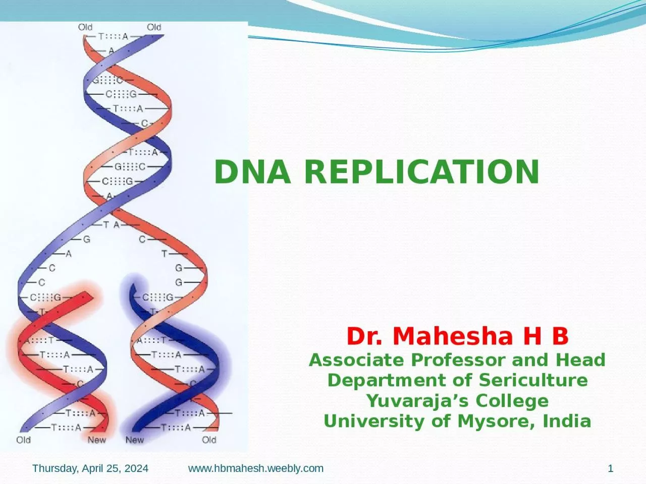 PPT-Dr. Mahesha H B Associate Professor and Head