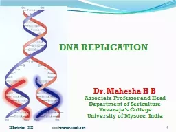 Dr. Mahesha H B Associate Professor and Head