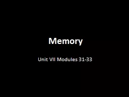 Memory Unit VII Modules 31-33