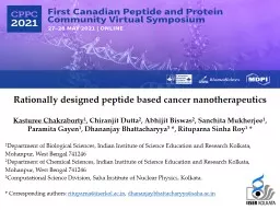 Rationally designed peptide based cancer nanotherapeutics