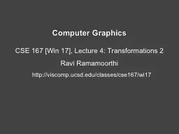 Computer Graphics CSE 167 [Win 17],