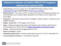 National Institutes of Health SBIR/STTR Programs
