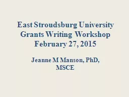 East Stroudsburg University Grants Writing Workshop